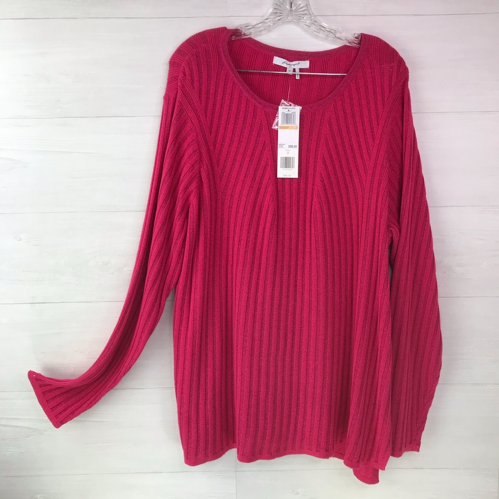 Foxcroft Pinkini Mindy in Lurex Rib Pink Tunic